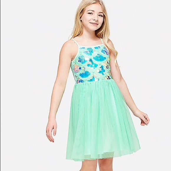 Justice Mint Mermaid Tulle Dress 